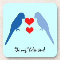 Blue Birds in Love Cork Coaster cork coasters