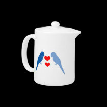 Blue birds in Love Teapot teapots
