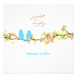 Blue birds, love birds/colorful blossoms custom announcement