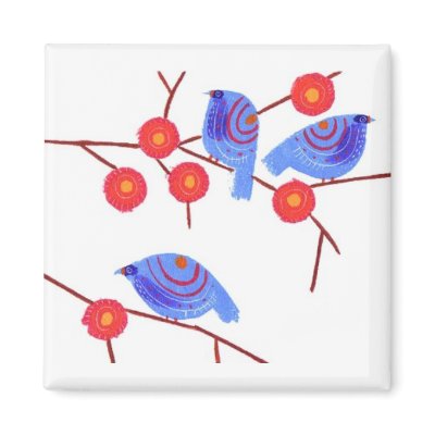 Blue birds refrigerator magnet by myhome71