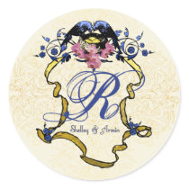 Blue Birds of Happiness Round Sticker