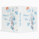 Blue Birds Spring Flowers Baby Boy Album 3 Ring Binder