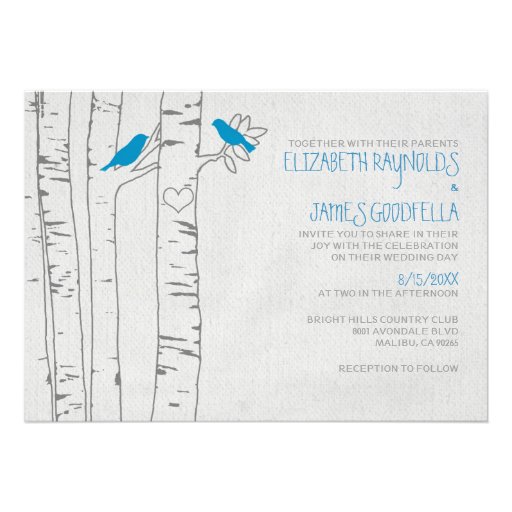 Blue Birds Wedding Invitations