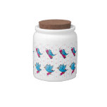 Blue Birdy Bird and Pencil Pattern Candy Dishes