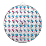 Blue Birdy Bird and Pencil Pattern Dartboard