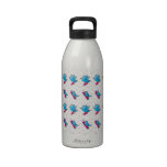 Blue Birdy Bird and Pencil Pattern Drinking Bottle