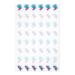 Blue Birdy Bird and Pencil Pattern Stationery