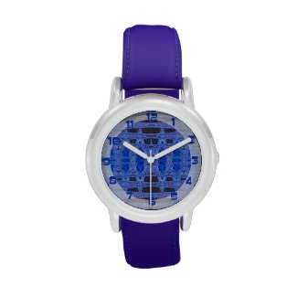 blue black abstract pattern wristwatches
