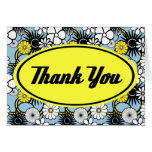 Blue Black and Gold Thank You Card cards