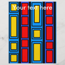 Blue black and red rectangle design personalized flyer