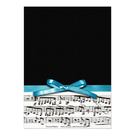 Blue Black and white music recital concert invites