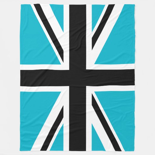 Blue Black and White Union Jack Fleece Blanket Zazzle