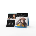 Blue black custom photo graduation announcement card