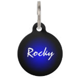 Blue black fade customizable pet tag