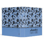 Blue & Black Flowers Binder