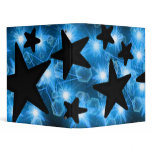 Blue Black Glowing Stars Binder