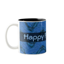 Blue Black Happy Fathers Day mugs