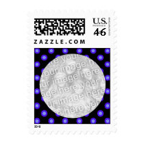 blue black kaleidoscope pattern photo frame postage stamps