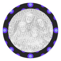 blue black Kaleidoscope pattern photo frame stickers by DonnaGraysonAbstract blue black Kaleidoscope pattern photo frame stickers