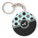 Blue &amp; Black Monogram Keychain