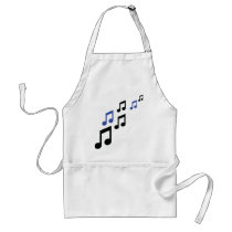 blue black music notes aprons