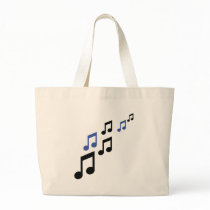 blue black music notes bags