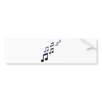 blue black music notes bumper stickers