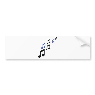 blue black music notes bumper stickers by Tomaniac