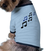 blue black music notes pet clothing