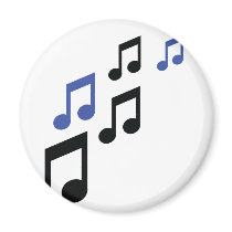 blue black music notes magnets