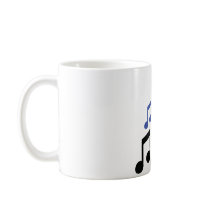 blue black music notes mug