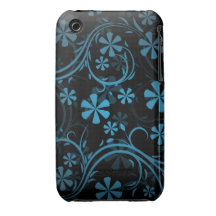 Blue & Black Paisley iPhone 3 Case