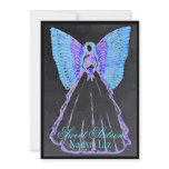 Blue Black Sweet  Sixteen Butterfly Fairy-Cust. Personalized Announcement