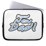 Blue/Black Text Proud New Dad Gifts Computer Sleeve