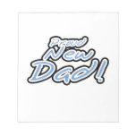 Blue/Black Text Proud New Dad Gifts Memo Note Pad