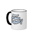 Blue/Black Text Proud New Dad mugs