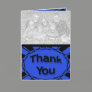blue black Thank You Greeting Cards