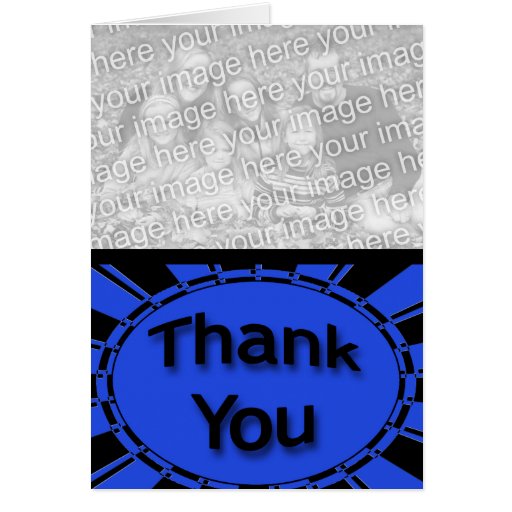 blue black Thank You Greeting Cards