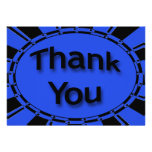 blue black Thank You invitations
