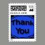 blue black Thank You Postage Stamp