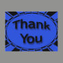 blue black Thank You Postcard