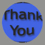 blue black Thank You Sticker