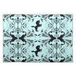 Blue black unicorn horse pattern place mat