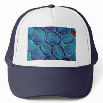 Blue blob cluster mesh hat