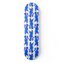 Blue Blobs Abstract Skate Board Deck