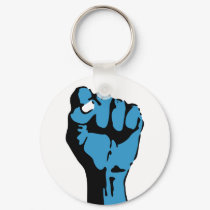 blue blooded democrat : fist keychains