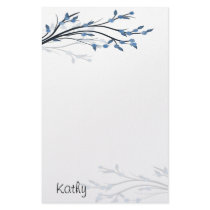 Blue Blossoms Stationery by PrettyPapers Blue Blossoms Stationery