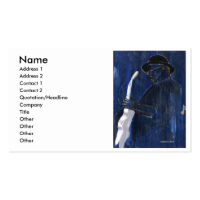 Blue Blues Guitar player painting acrylic Business Card Templates