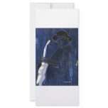 Blue Blues Guitar player painting acrylic Rack Card Design