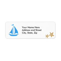 Blue Boat Custom Return Address Label